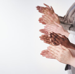 Sticker - Rounds of applause. Shot of a group of people clapping their hands together.