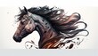horse illustration for tattoo or wall sticker