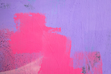 messy paint strokes and smudges on an old painted wall background. abstract wall surface with part o