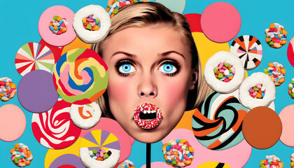 Wall Mural - Candy Overload: A Sweet Reminder of Healthy Eating