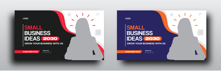 Wall Mural - Small business idea youtube video thumbnail or web banner for business promotion