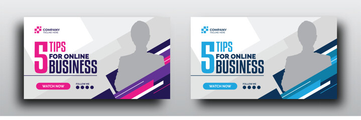 Wall Mural - Business tips youtube video thumbnail or web banner