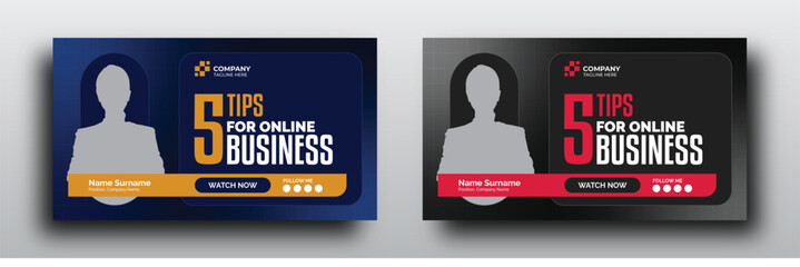 Sticker - Business youtube video thumbnail or web banner 