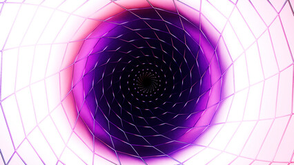 Wall Mural - blue and pink tunnel. design.a bright animation in which a bright empty corridor with illuminated wa