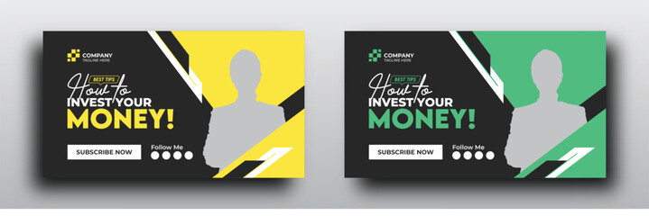 Wall Mural - Money investment best tips youtube video thumbnail