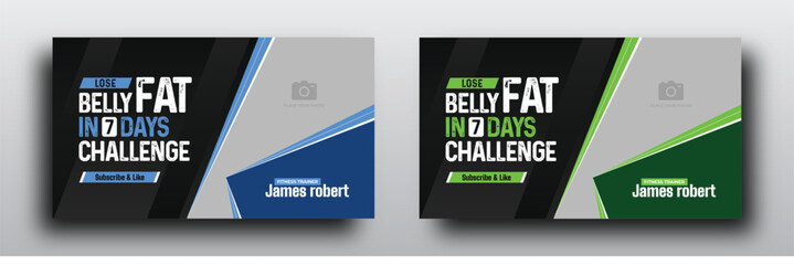 Sticker - Gym and fitness youtube thumbnail or fitness training web banner