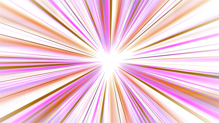 Linear rays rotate on white background. Motion. Rotating background with cartoon light effect. Colorful lines move in cartoon light radiation