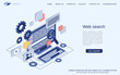© Ulvur - Web search, SEO optimization, data analysis flat 3d isometric vector concept illustration