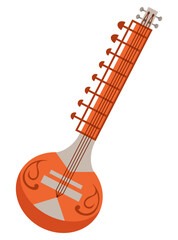 Sticker - sitar indian instrument musical