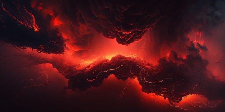 abstract background featuring fiery red sky with flame and smoke effect suitable for spooky, hallowe