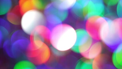 Wall Mural - Gradient Transition Vivid Bokeh Circles. Amazing Neon Multicolored Lens Flares Light Leaks and Bokeh Motion Effect. Abstract colorful animated background or overlay. 4k footage.