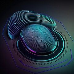 Poster - technology for scanning fingerprints. fingerprint identification, generative ai 