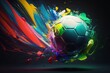 Piłka abstrakcyjny kolorowy akrylowy obraz Generative AI