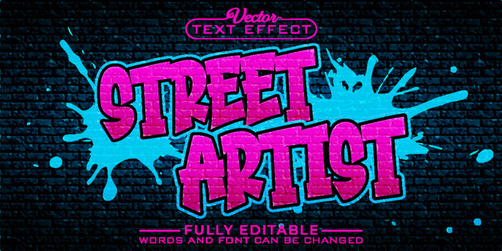 grafitti street artist vector editable text effect template