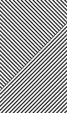 Geometric Graphic Theme With Black Slanted Lines. Two Striped Trapeziums In Contact With Their Sides. Hatching Of Each Trapezoid With Oblique Lines.