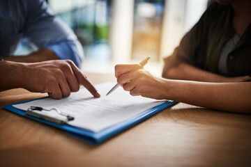 Aufkleber - Your details go here. Cropped shot of a man and woman completing paperwork together at a desk.