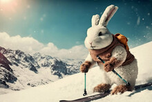 Easter Bunny Skiing, Generative Ai