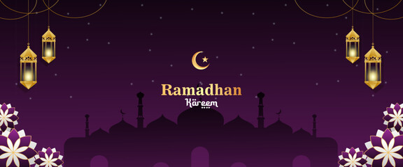Wall Mural - Islamic Ramadan Kareem banner background