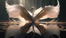 Graceful Swan Dancer Digital Art Illustration, Generative AI