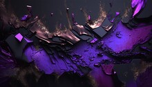 Impressionistic Purple Black Modern Abstract Background, Like Oil Painting Wallpaper Created With Generative Ai Technology