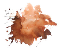 Abstract Brown Watercolor Ink Blot Art Background