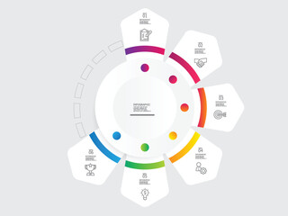 circle round steps timeline infographic element report background