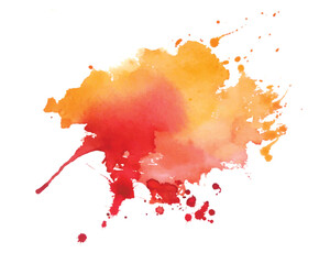 Sticker - abstract red and orange watercolor brush stroke texture background