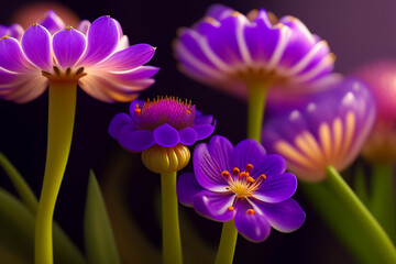 Beautiful vibrant pink Dahlia flowers. Generative AI