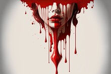 Scary Woman Face Blood