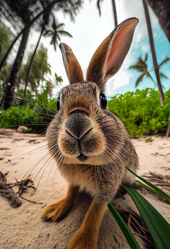 a cute superb Rabbit  taking selfie Highly detailed Close up Generative AI Digital Illustration Part#040323