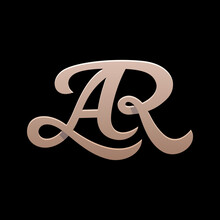A R Letter Gold Monogram Logo