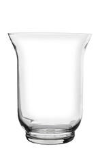 Transparent Glass Vase Of Laconic Shape, Isolated 