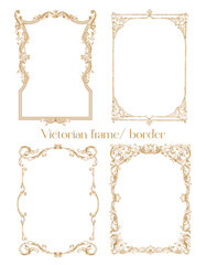 premium gold vintage baroque frame scroll ornament engraving border frame floral retro pattern antiq