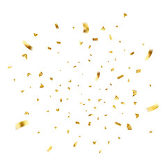 Wall Mural - Falling shiny golden confetti