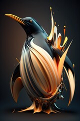 Wall Mural - Cool, Epic, Artistic, Beautiful, and Unique Illustration of Penguin Animal Cinematic Adventure: Abstract Background with Majestic Wildlife and Futuristic Design (generative AI)