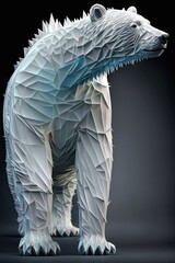 Wall Mural - Cool, Epic, Artistic, Beautiful, and Unique Illustration of polar bear Animal Cinematic Adventure: Abstract 3D Background with Majestic Wildlife and Futuristic Design (generative AI)