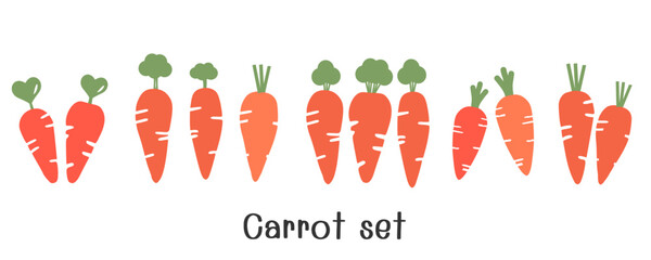 Wall Mural - Set of carrot icon sign isolated on white background vector illustration.