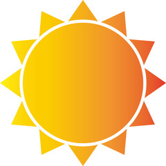 Wall Mural - Gradient yellow sun icon