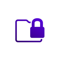 Canvas Print - locked folder icon, vector pictogram