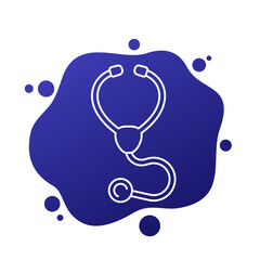 Wall Mural - stethoscope icon, line vector design