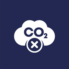 Poster - ban carbon emissions, no co2 gas icon