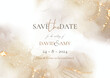 Elegant save the date invitation with hand painted alcohol ink design