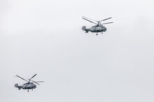 Two Kamov Ka-27 Military Russian Helicopters