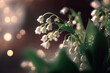 Beautiful Lily of the Valley Close-up with Fresh Green Bokeh
