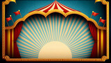 Fototapeta  - Circus frame background , circus tent background with copy space , Generative AI