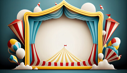 Wall Mural - Circus frame background , circus tent background with copy space , Generative AI