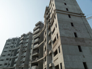 Aerial view of multistory apartment construction site in China