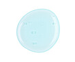 Round sample of drop transparent gel with bubbles isolated, clipping path, top view, PNG