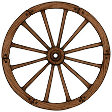Watercolor Country Wagon Wheel