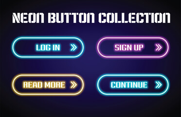 Wall Mural - neon cta button collection